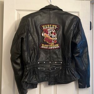 Black Leather Harley Davidson Jacket